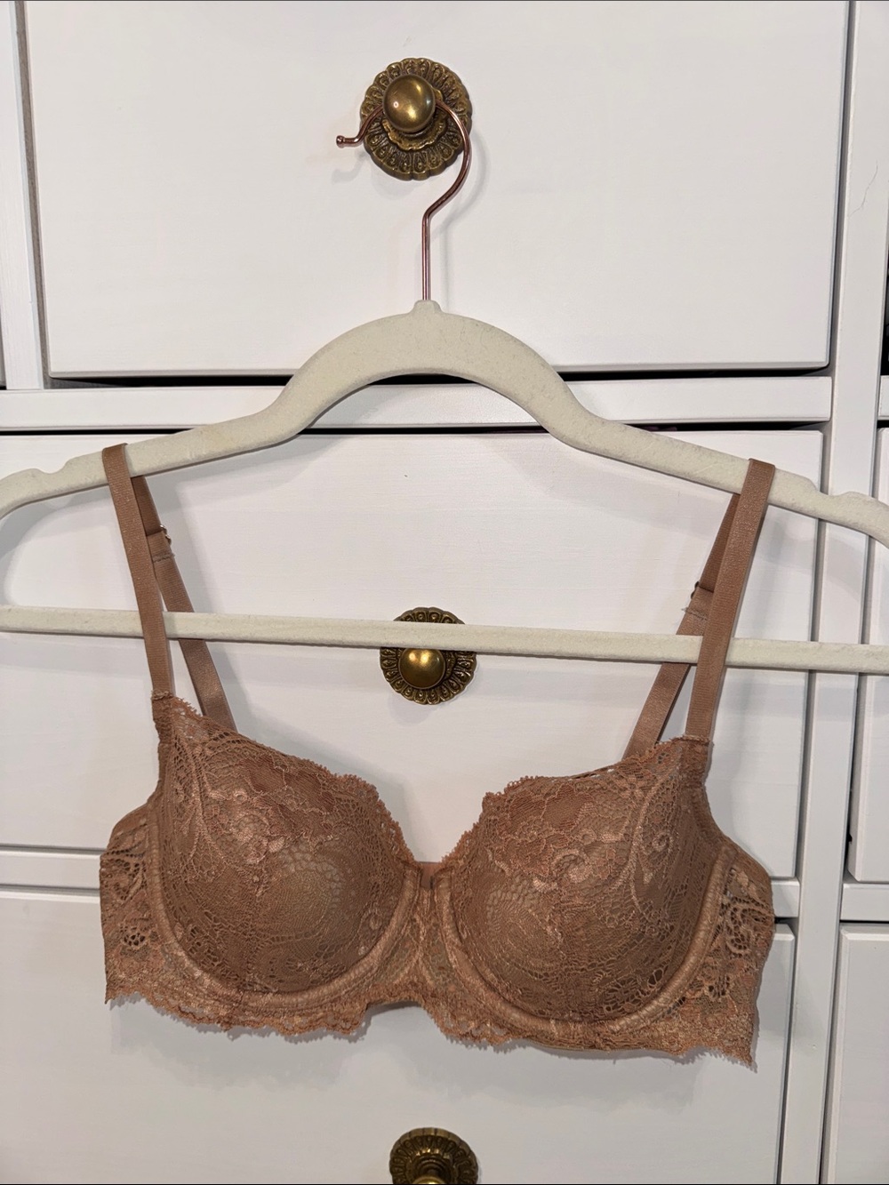 ThirdLove 24/7 Memory Foam Lace Balconette Bra in Tan